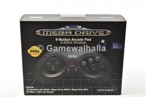 Sega Mega Drive Controller Draadloos 8-Button Arcade Pad 2.4 GHz Wireless Zwart Retro-Bit (Nieuw) - Sega Mega Drive