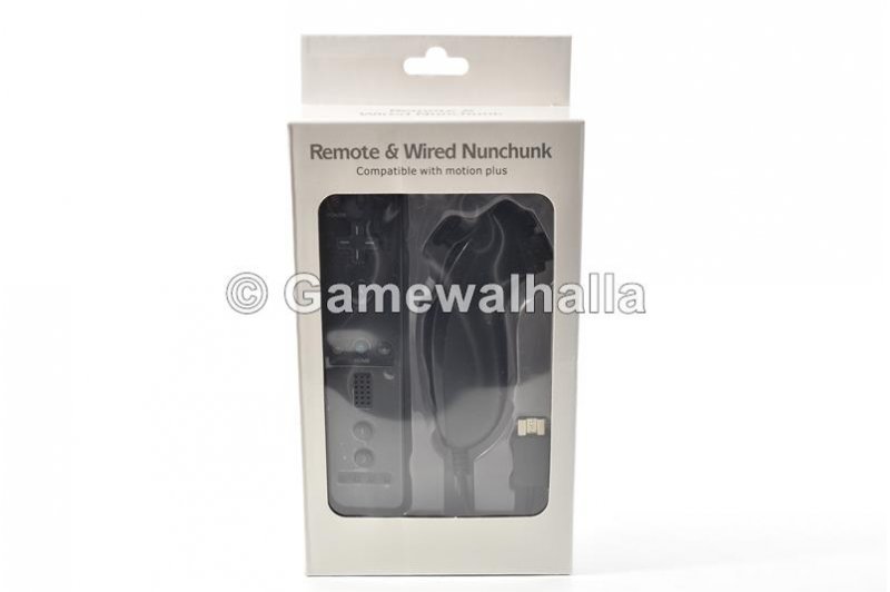 Wii Controller | Remote + Nunchuck Zwart (nieuw) - Wii 