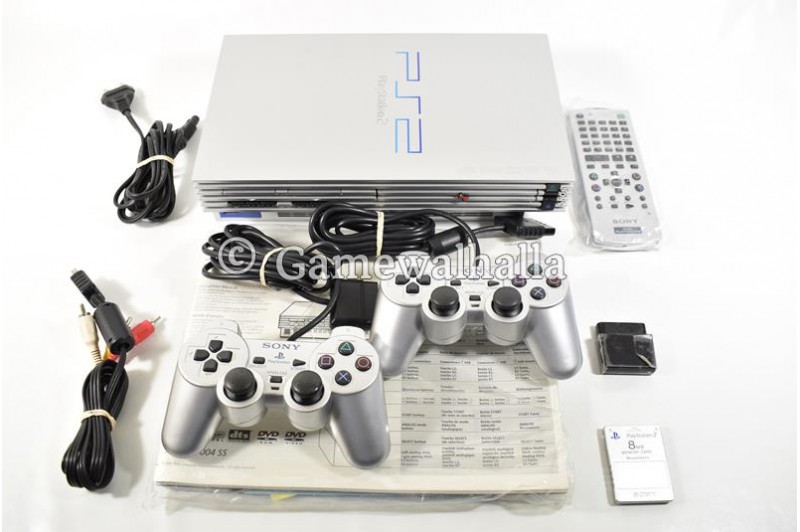 PS2 Console Silver Prestige Line 2 Controller Pack (boxed) - PS2