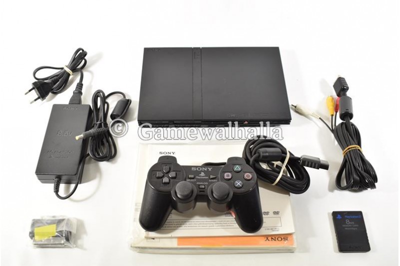PS2 Console Flat Zwart (boxed) - PS2