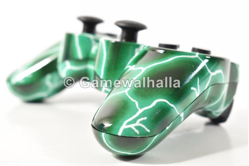 PS3 Controller Wireless Sixaxis Dual Shock III Green Lightning (new) - PS3