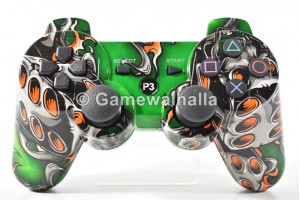 PS3 Controller Wireless Sixaxis Doubleshock Green Nightmare (new) - PS3