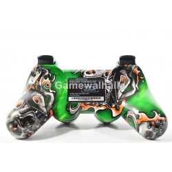 PS3 Controller Wireless Sixaxis Dual Shock III Green Nightmare (new) - PS3