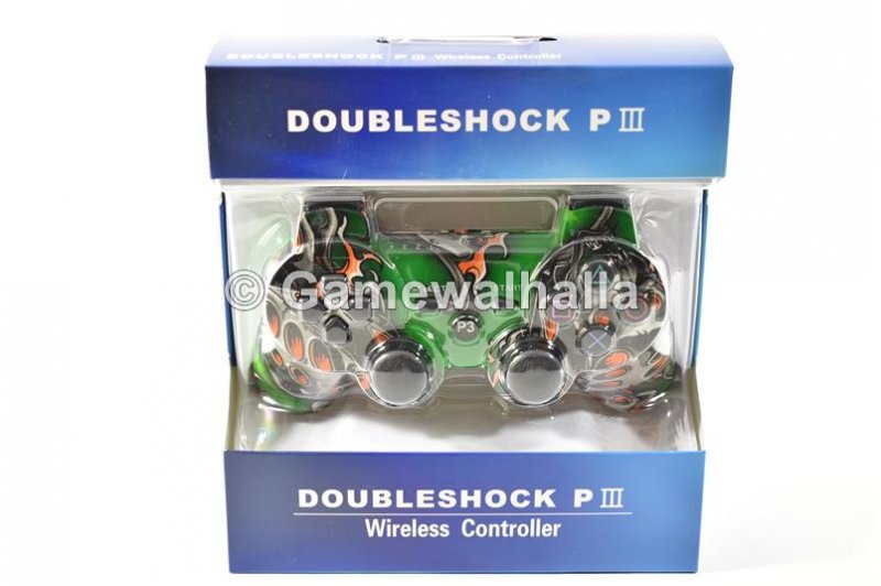 PS3 Controller Wireless Sixaxis Dual Shock III Green Nightmare (new) - PS3
