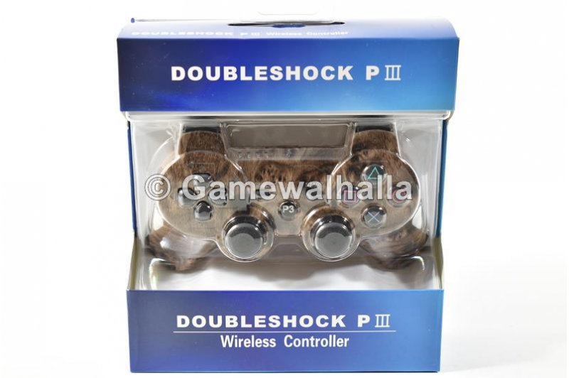PS3 Controller Draadloos Sixaxis Doubleshock Woody Dark (nieuw) - PS3