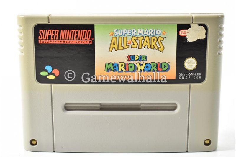 Super Mario All Stars + Super Mario World (labelschade - cart) - Snes